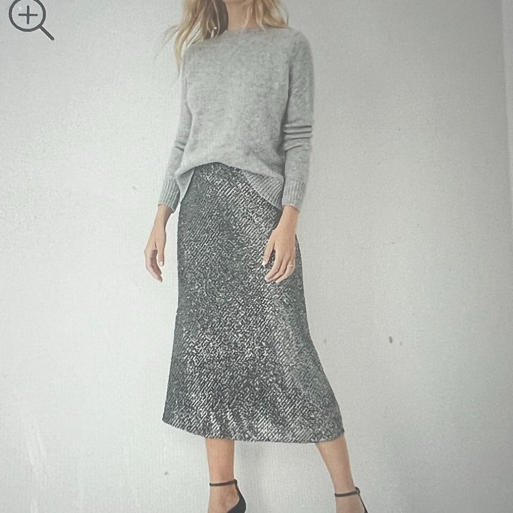 Ann Taylor Pewter Sequined Skirt - Size 4 - Never worn with tags!